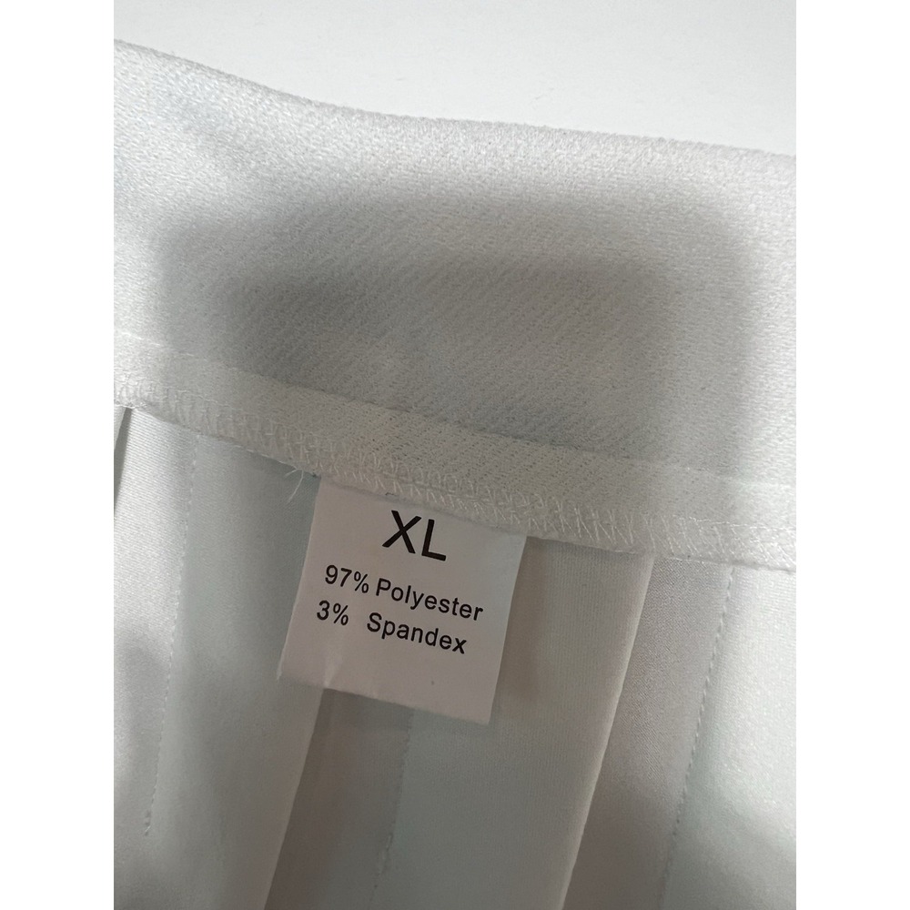 White Tennis Skater Skirt (XL) Pleated Mini Preppy Coquette Y2K Stretch RUSH - Picture 4 of 7